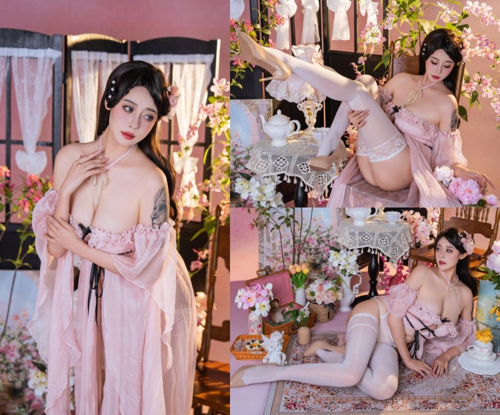图片[1]-奈汐酱nice-粉红茶事 [78P-2.21GB]-桃雾阁